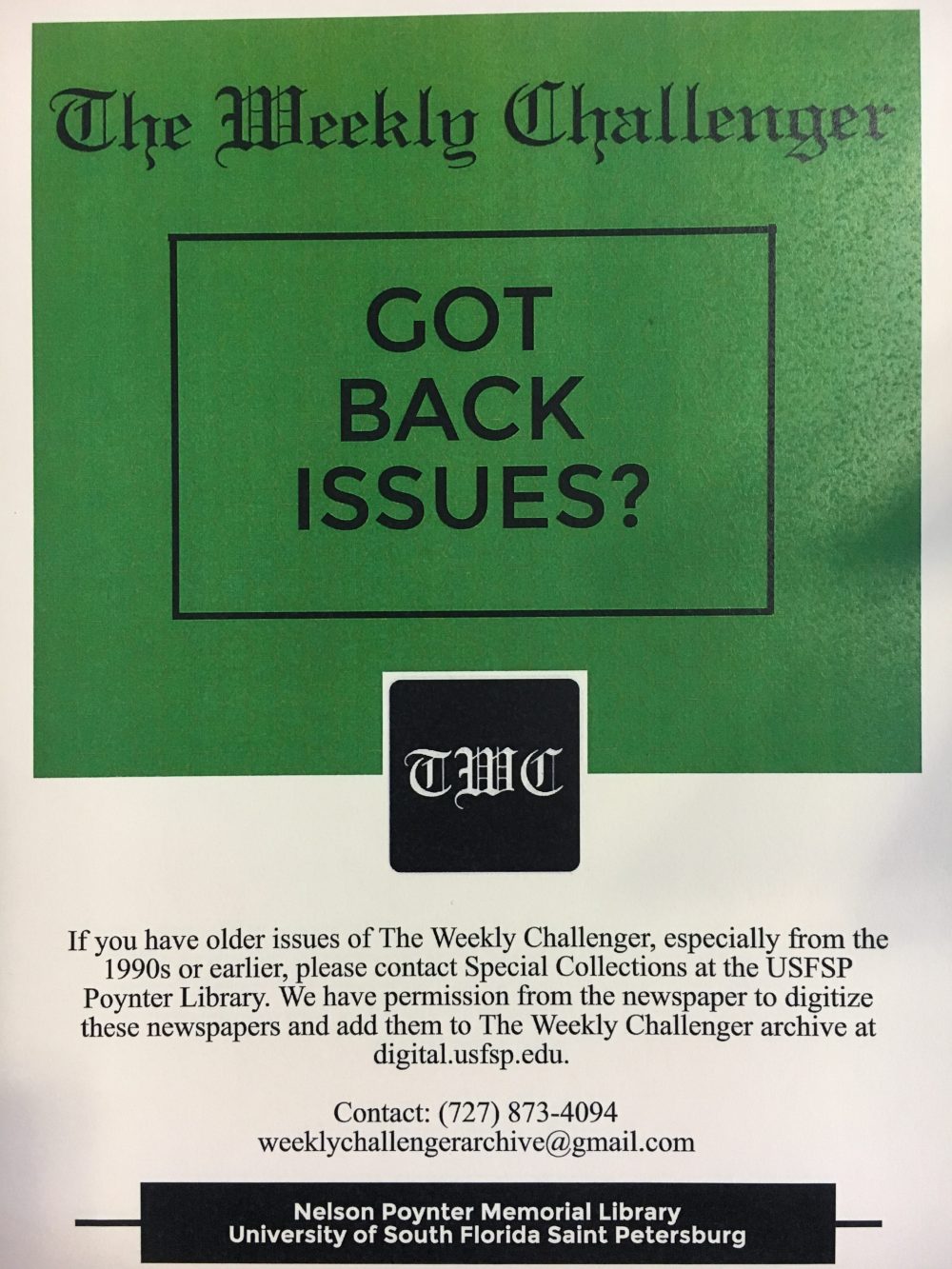 Weekly Challenger back issues